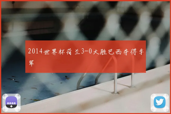 2014世界杯荷兰3-0大胜巴西夺得季军